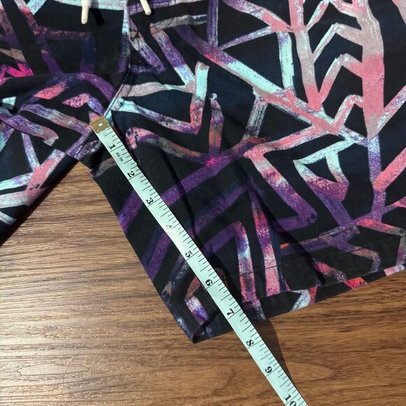 Zipcode Geometric Print Chino Shorts Mens Size Small Black Purple Cotton - Picture 4 of 8